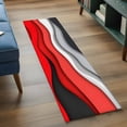 thumbnail image 4 of 2x6 Kitchen Runner Rug, Red Grey Ombre Non-Skid Rubber Backing Large Rectangle Rugs - Living Room Bedroom Home Office, Modern Abstract Moire Art Geometric Indoor Floor Mat Carpets Washable Rug, 4 of 9