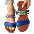 thumbnail image 3 of WEAIXIMIUNG Home Slippers Women Ladies Fashion Summer Multicolour Print Leather Open Toe Flat Beach Slippers, 3 of 9