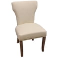 thumbnail image 4 of Jill 22" Mid-Century Linen Fabric/Solid Wood Side Chair in Ivory - Set of 2, 4 of 8