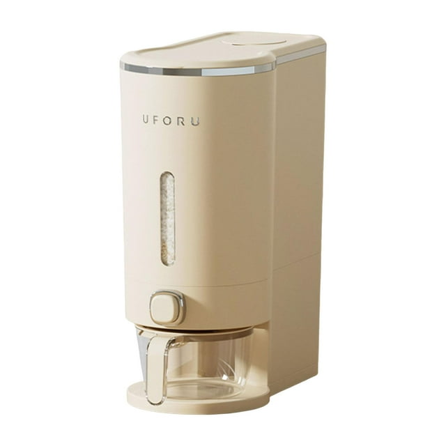 Dispensador de arroz Dispensador de cereales Cubo Ventana visible Comapct a prueba de polvo Caja fresca incorporada Almacenamiento de alimentos secos Grande 10kg