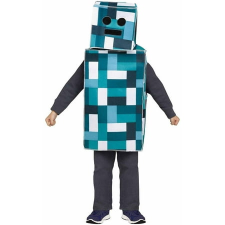 Blue Pixel Robot Child Halloween Costume