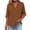 Brown, variant on Hinvhai Womens Cotton Linen Short Sleeve V Neck T Shirts Casual Button up Solid Color Loose Fit Tops Rose Gold XXXXXL