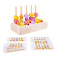 thumbnail image 2 of Juego de juguetes de secuenciación de cuentas de madera, juguetes Montessori, clasificador de colores, divertido juego de aprendizaje apilador de, 2 of 8