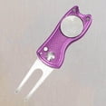 thumbnail image 4 of Golf Pitch Divot Repair Switchblade Ball Marker Divot Tool Metal Groove Cleaner Purple, 4 of 9