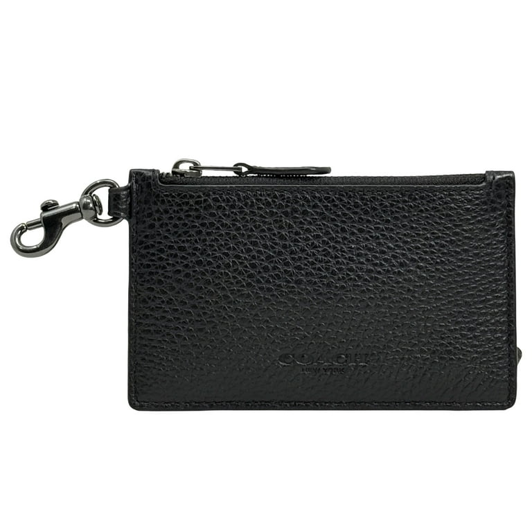 Front view of the wallet LEATHER Zip Wallet Multi Slot in black with zippered main compartment Front view of the wallet LEATHER Zip Wallet Multi Slot in black with zippered main compartment