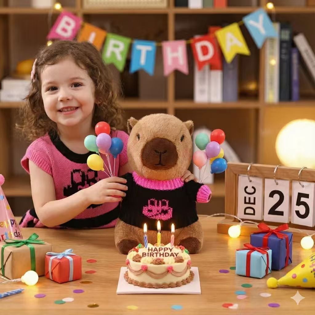 Adorable Capybara Plush Toy with 8/9/10 Fun Outfits & Accessories, 10.2-inch Dress-Up Plush Animal for Kids, Perfect Birthday or Holiday Gift