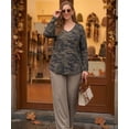 thumbnail image 4 of TIYOMI Ladies Plus Size 4X Camo Tunic Long Sleeve Army Green V Neck Shirt Casusal Tops Fall Winter Blouses 4XL 24W 26W, 4 of 5