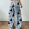 thumbnail image 4 of Trgacdwlo Womens Halloween Pj Pants Cute Pumpkin Graphics Fall Wide Leg Lounge Pants for Women Spooky Season Cozy Pajama Bottoms Women, 4 of 4