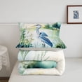 thumbnail image 5 of Erosebridal Vintage Heron Bird Twin Comforter Sets,Lovely Animals Bedding Set,Green Blue,Light Gray Reversible,2 Pieces,1 Comforter and 1 Pillowcase, 5 of 7