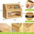 thumbnail image 6 of Farmhouse Bread Box for Kitchen Countertop Bread box Double Layer Bamboo Wooden Extra Large Capacity Bin Kitchen Food Storage Container, 6 of 8