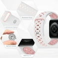 thumbnail image 5 of MRAIN-H Apple Watch Silicone Sport Bands 41mm 40mm 38mm, Women Men Strap for iWatch-White/Pink, 5 of 5