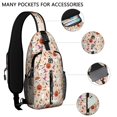 thumbnail image 2 of Sling Backpack,Fun Halloween Pattern Crossbody Bag with Water Bottle Holder,Waterproof Sling Bag for Men/Women with Chest Phone Holder for Hiking,Travel, 2 of 6