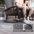 thumbnail image 4 of Set of 2 Outdoor Wicker Rattan Rocking Chairs with Thick Grey Cushions, Heavy-Duty Steel Frame Patio Rocker Set for Garden, Backyard, Porch and Conservatory, 29.5" W x 38.6" D, 4 of 7