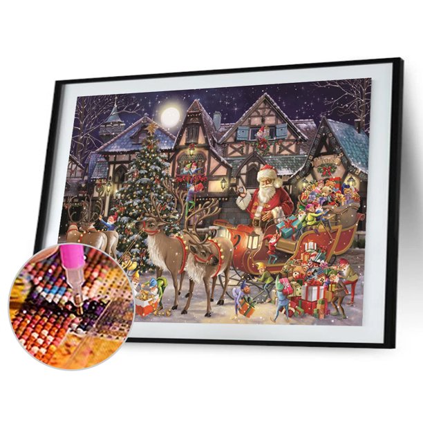 Cuadros Decorativos 5D bricolaje completo taladro diamante pintura Santa Claus cruz puntada mosaico Kit pared artes Ehuebsd embutido en tela