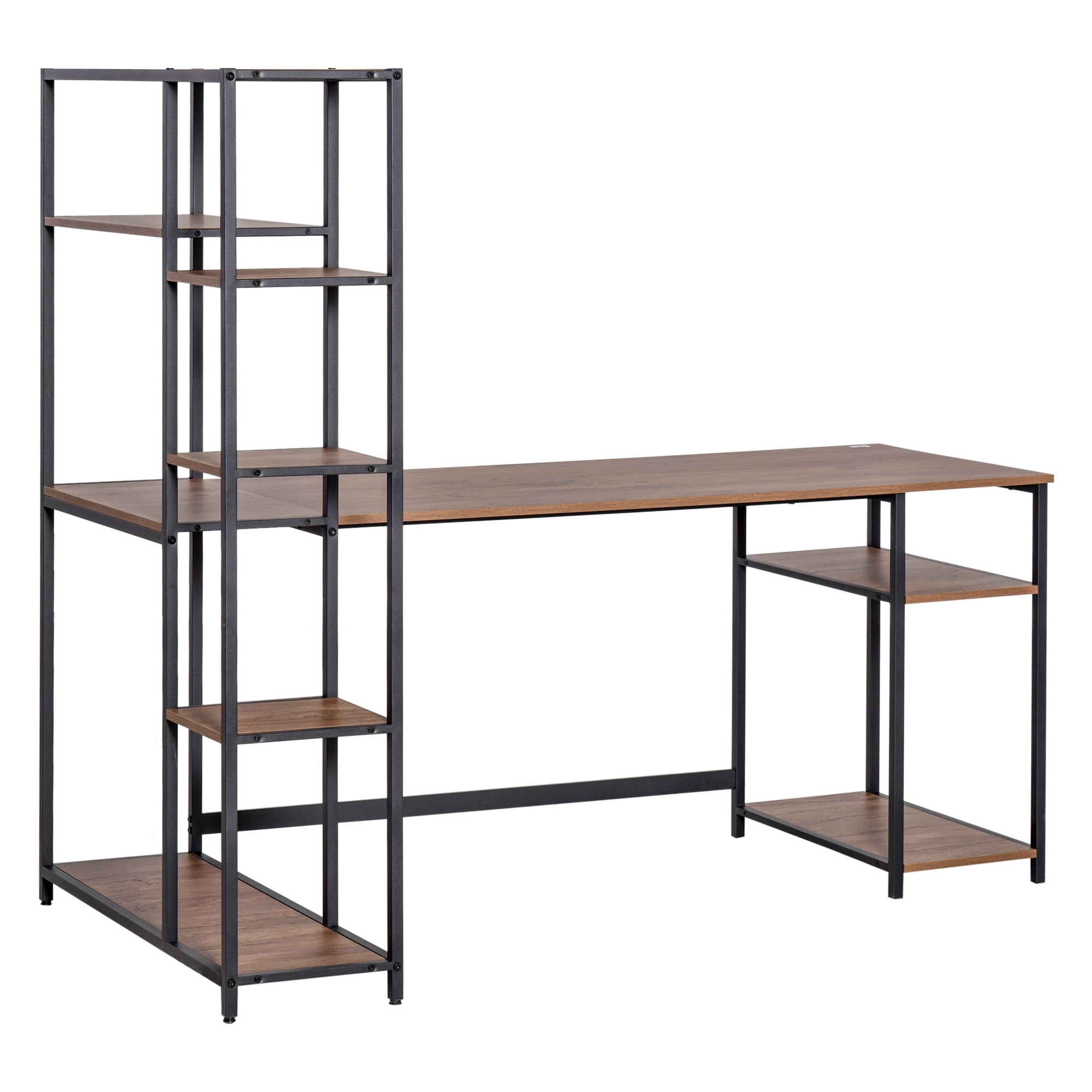 Industrial Style Home Office Computer Desk with Display Storage