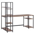 thumbnail image 1 of HOMCOM Bureau d'Écriture Industriel pour Bureau à Domicile avec Étagères de Rangement, Support CPU, Table d'Étude PC Poste de Travail Informatique, Grain de Bois Brun, 1 of 9