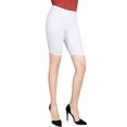 thumbnail image 4 of 2Luver, Women's, Stretchy 5 Pocket Skinny Bermuda Jeans, White, 3, 4 of 4