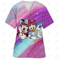 thumbnail image 4 of Ropa de enfermería navideña con estampado de dibujos animados de Minnie y Mickey Mouse, camisetas de mujer, uniforme de trabajo de manga corta para mascotas, camisa de disfraz, 4 of 5