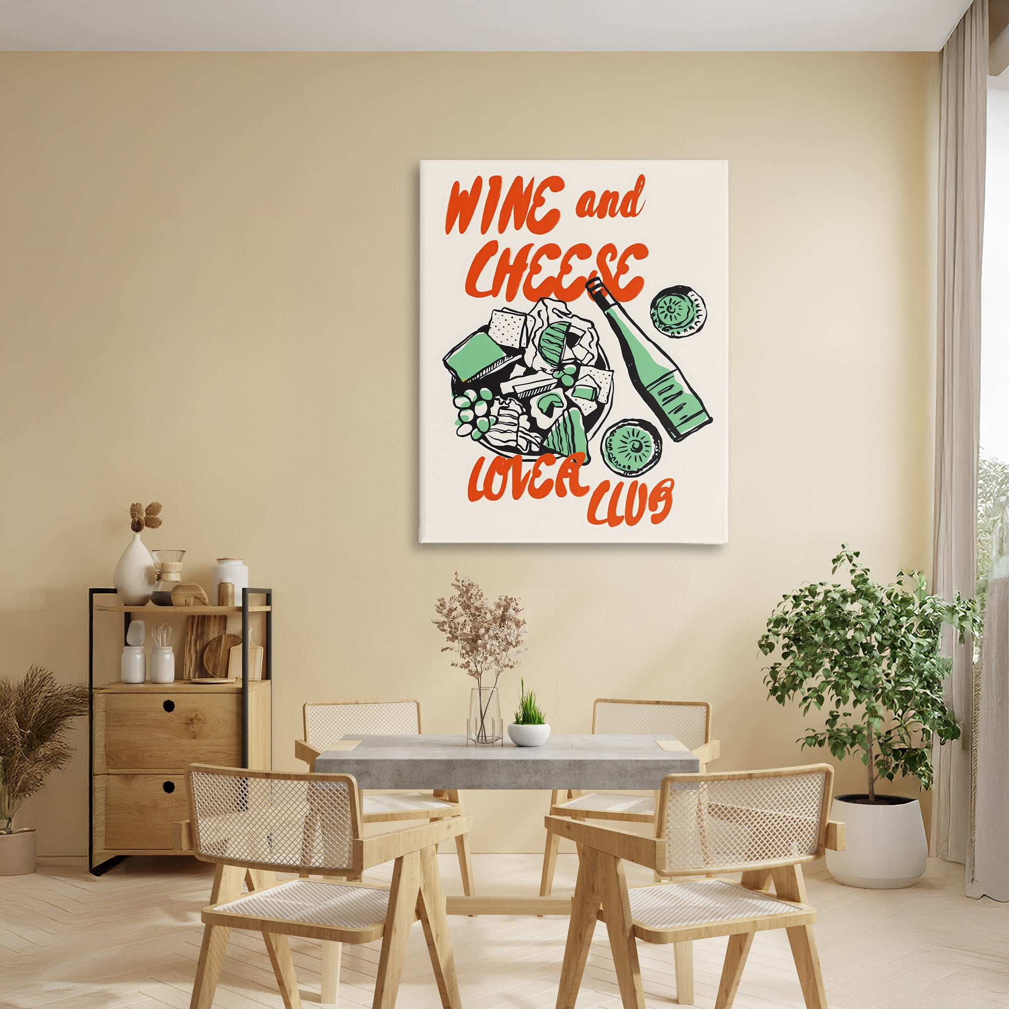 Stupell Industries Wine & Cheese Lover Club Canvas Wall Art, design by The Prints Vibe