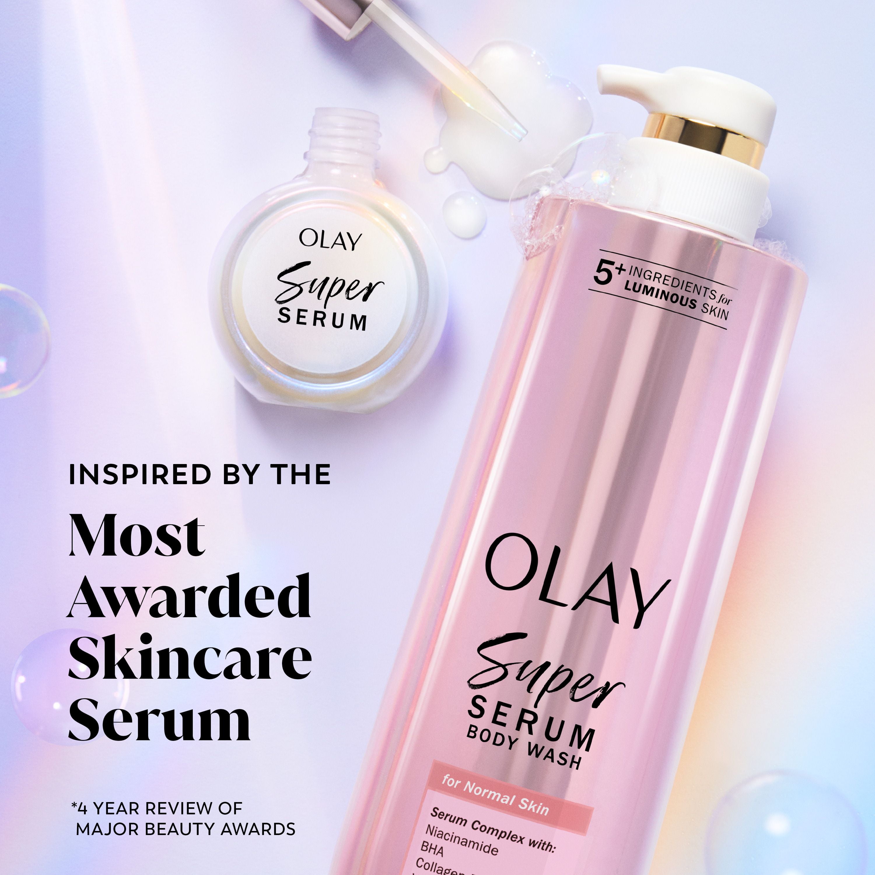Nettoyant pour le corps Olay Super sérum pour peau normale, complexe de sérum pour une peau lumineuse, 591 mL