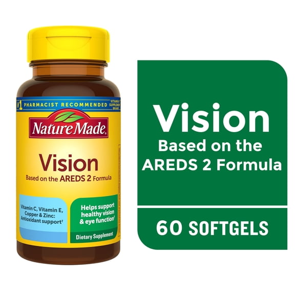 Nature Made Vision with AREDS 2 Formula, Eye Health, Dietary Supplement, 60 Count