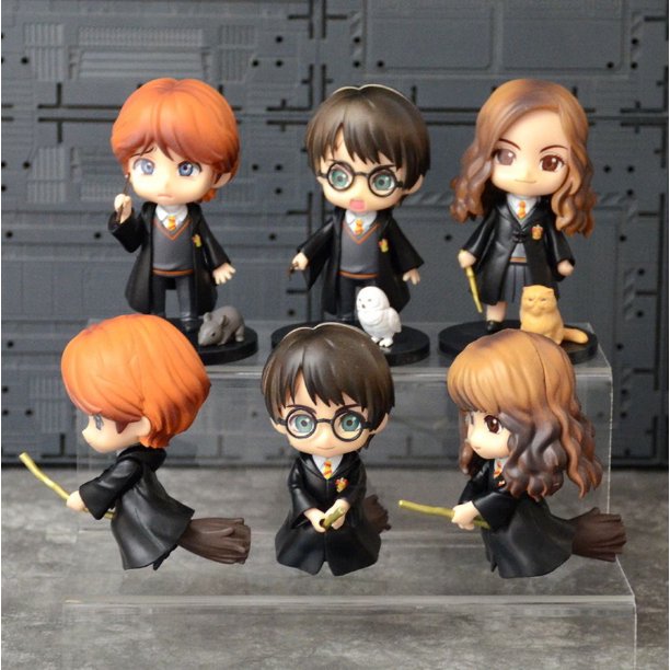 2025 Conjunto completo de 5 o 6 muñecos de la película Harry Potter más novedosos, Hermione, Snape, Ron y su novio Malfoy, varita mágica, adornos decorativos