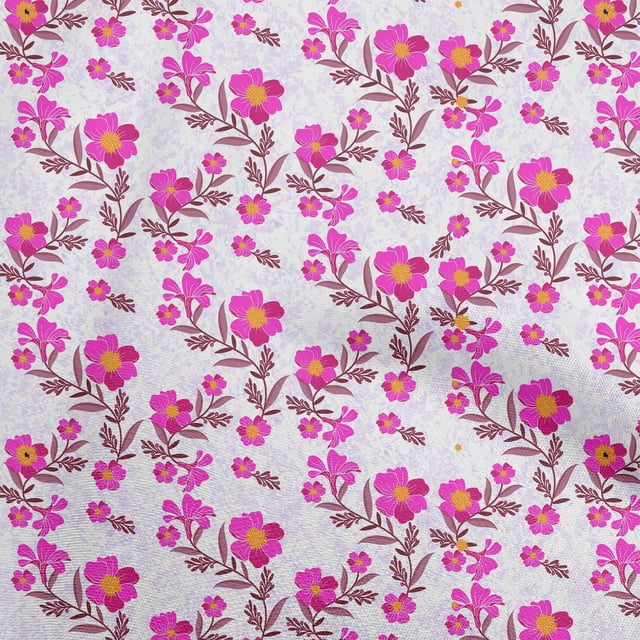 oneOone Polyester Spandex Light Purple Fabric Florals Sewing Craft Projects Fabric Prints By Yard 56 Inch Wide