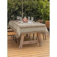 thumbnail image 3 of Outdoor Tablecloth with Umbrella Hole for Patio/Picnic/Party/Camping, Brown Vintage Waterproof Table Cloth Rectangle Table Cover Washable, Rustic Farmhouse Retro Art Country (60"x 84"), 3 of 9