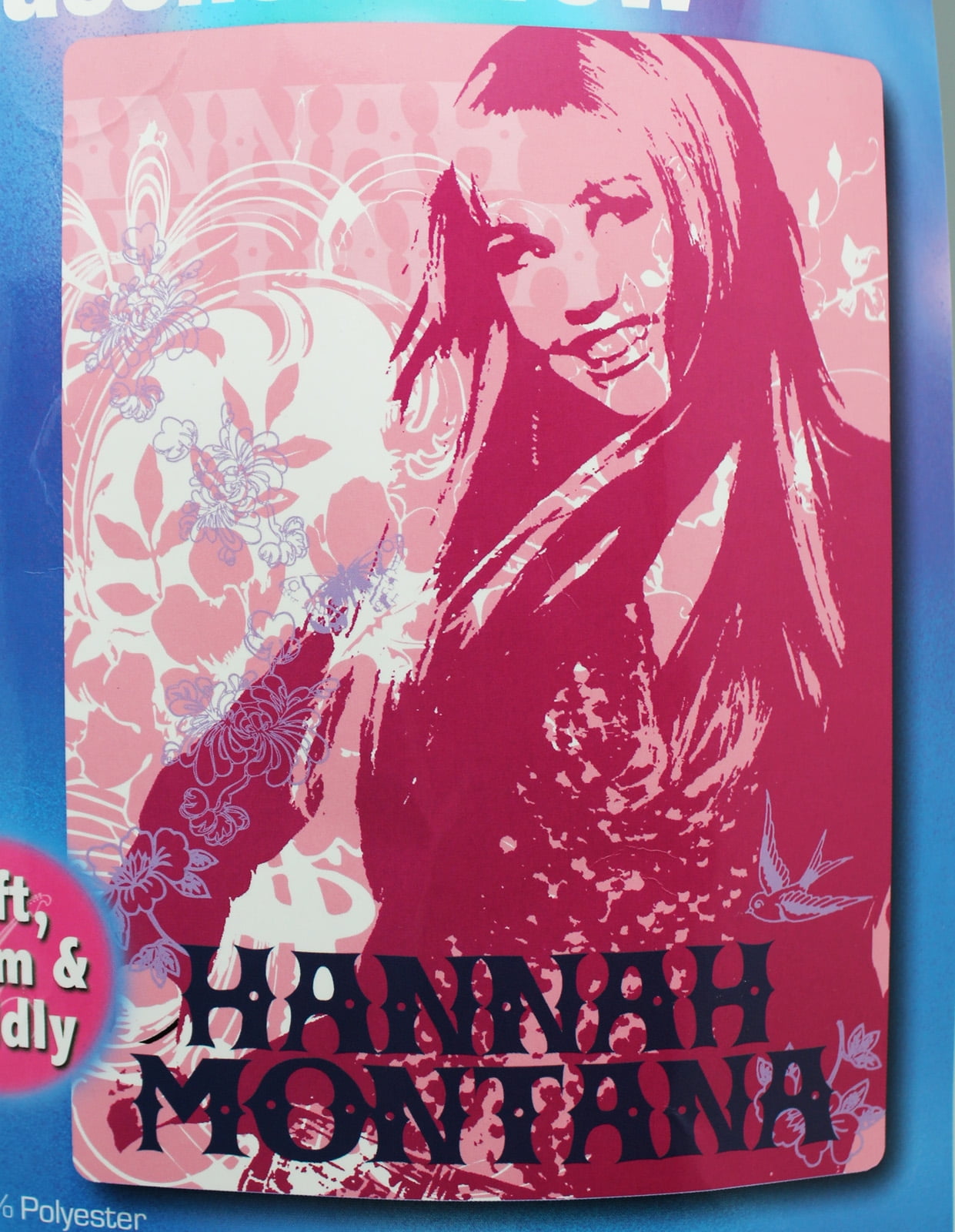 Disney's Hannah Montana Pink/White Royal Plush Raschel Throw Blanket ...