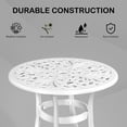 thumbnail image 5 of IVV 23.6" Round Patio Bistro Table, Outdoor Cast Aluminum Side Table with 2" Umbrella Hole, White, 5 of 10