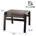 thumbnail image 3 of Patio Footstools Outdoor Foot Rest Aluminum Ottomans Samll Seat Wicker Furniture Patio Ottoman 2 Pieces Brown, 3 of 7