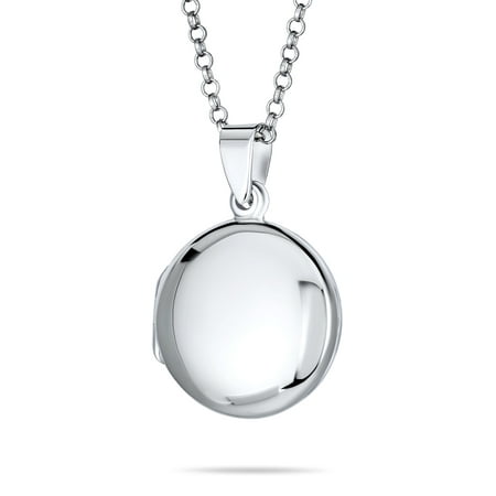 Large Round Photo Locket for Women Hold Pictures 925 Silver Necklace