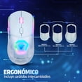 thumbnail image 2 of GAME FACTOR MOW700-WH Mouse Gamer Inalámbrico - Sensor Pixart 3395, 26000 dpi, RGB, Bluetooth/2.4GHz, 3 Carcasas, Batería 600mAh, 20M Clics, Ideal para PC Gaming Color Blanco, 2 of 5