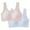 Hot Pink, variant on 2 Pack Teenage Bras for Girls Seamless Training Bras Lightly Padded Everyday Bras for Teens Ruffle U Neck T-Shirt Bras No Underwire Lounge Bras for Age 7-14 Years