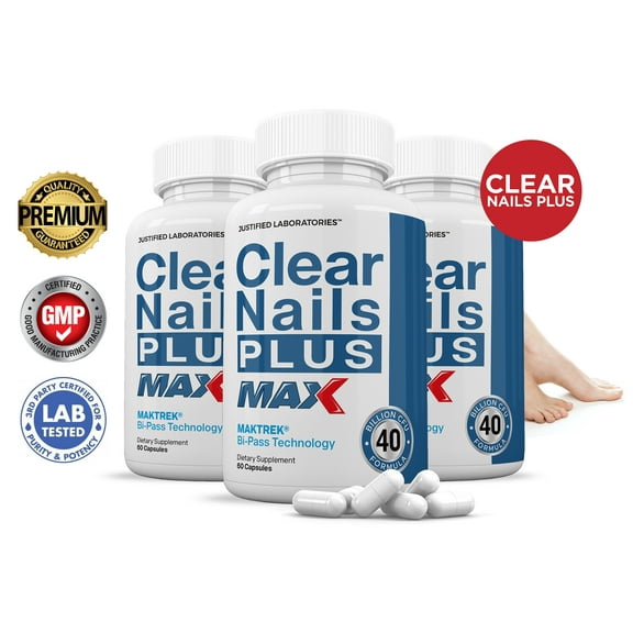 (3 Pack) Clear Nails Plus Max 40 Billion Probiotic CFU  Supplement Anti Fungal All Natural 180 Capsules