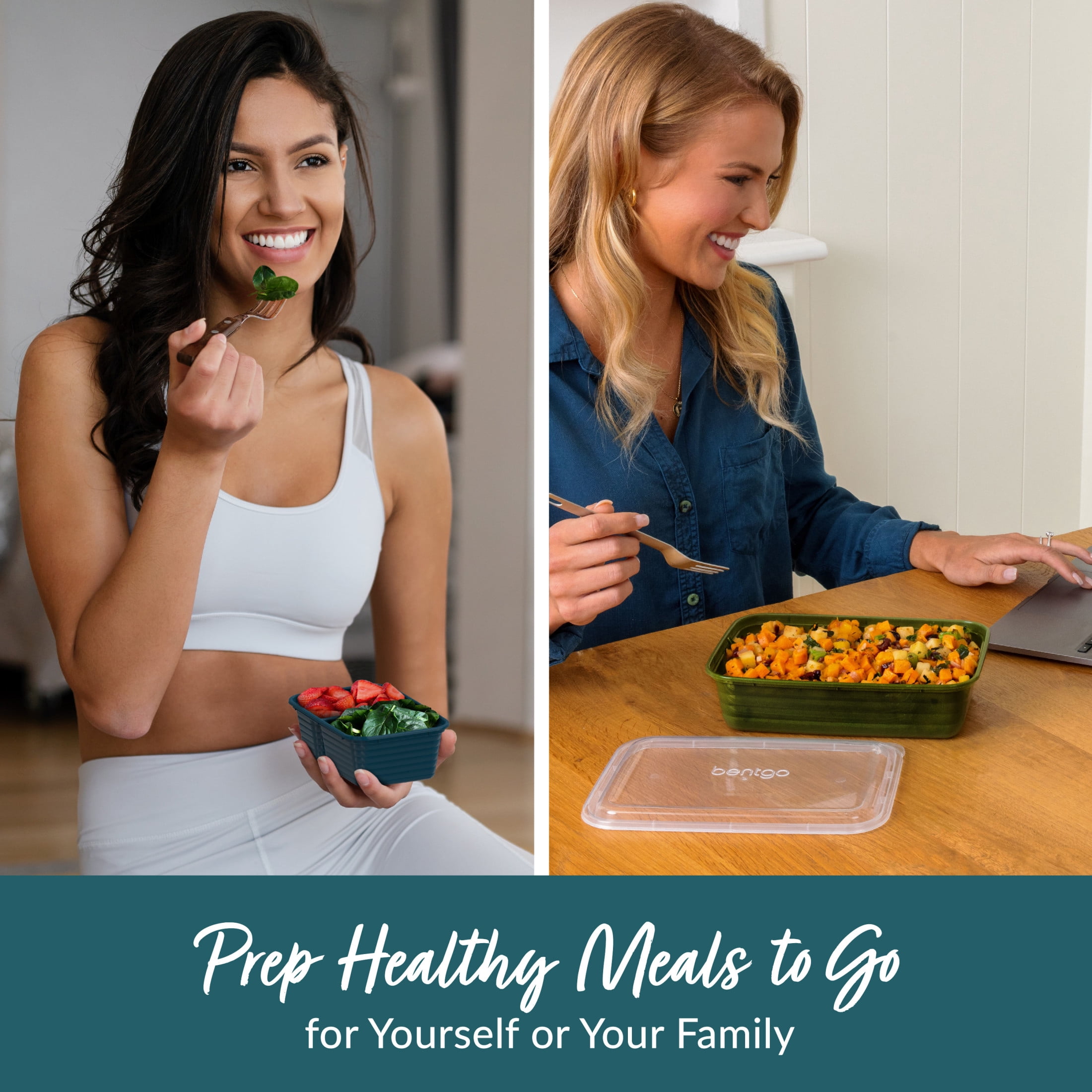 Bentgo Prep 60-Piece Variety Meal Prep Kit - Reusable & BPA-Free Food Containers 1-Compartment Trays, Prep Bowls, & Snack Boxes - Microwave, Freezer, & Dishwasher Safe (Rich Shades)