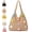 Khaki, variant on Handmade Crochet Tote, Floral Knit Shoulder Purse, Woven Beach Carry Handbag, Stylish Bohemian Shopping Accessory(1PCS)