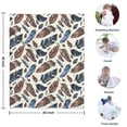 thumbnail image 4 of Blue and Brown Feather Pattern Blanket,Comfortable Soft Flannel Throw Blanket,All Season,Warm Lightweight Blankets for Sofa Bed Couch Living Room Chair,30"x40", 4 of 4