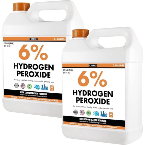 Chromex 6% Hydrogen Peroxide Cleaning Solution, Food Grade Household Cleaner, 5 Gallons