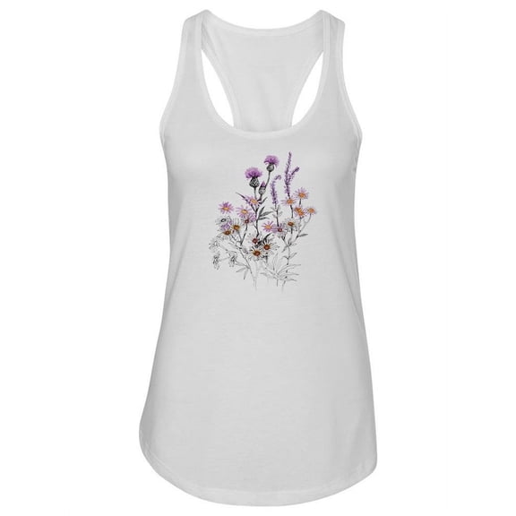 Beautiful Wildflowers Racerback Tank Women -Image by Shutterstock, Female x-Small