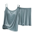 thumbnail image 5 of Wxolcjlv Cami Short Outfit Set for Women Sleeveless Tank Elastic Waist Loungewear Pajama Set, 5 of 8