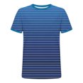 thumbnail image 4 of Men's Summer Streetwear Causal Cotton T Shirts Ombre Tropical Striped Print Crewneck Short Sleeve Tee Shirts Tops Size 3XL Blue, 4 of 5