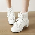 thumbnail image 2 of Mostsola Kawaii Ankle Boots for Women Goth Lolita Platform Booties Lace up Cute Dress Shoes, 2 of 8