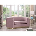 thumbnail image 3 of Meridian Furniture Julian Contemporary Velvet Loveseat in Pink, 3 of 8
