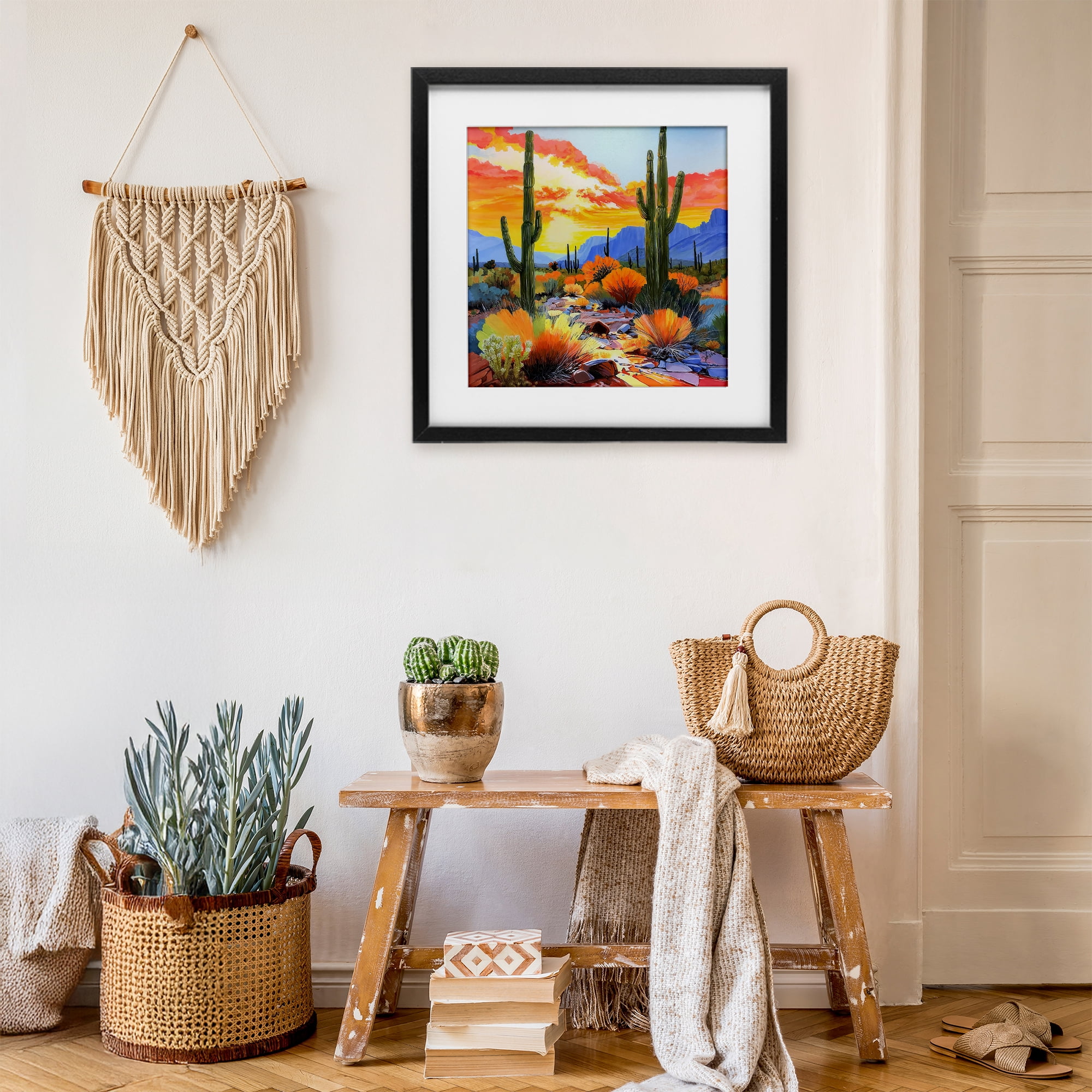 Stupell Industries Desert Splendor Cacti Black Framed Print Under Glass, design by John Jaster