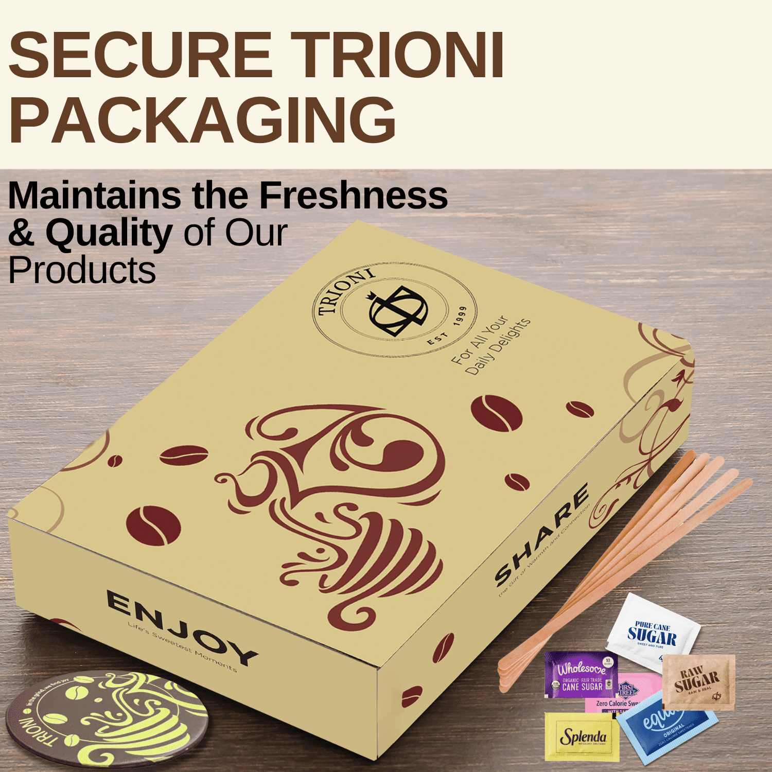 Sugar Packets and Sweetener Packets Variety Pack - 422ct - Splenda, Equal, Sweet n Low, Trioni Raw, Cane, and Wholesome Organic Sugar