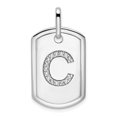thumbnail image 1 of Diamond2Deal 14K Gold Diamant Initiale C Dog Tag Charme pour Femmes (W - 0.7 Pouce), 1 of 4