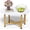 Gold Legs & White, variant on Coffee Table, 23.6" Coffee Tables for Living Room, Round Coffee Table with Metal Frame, Floor Table for Sitting on The Floor, Home, Office