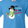 thumbnail image 4 of Inktastic Just Chillin' This Christmas Fun Snowman in Top Hat Youth T-Shirt, 4 of 5