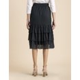 thumbnail image 4 of Moomaya Printed Layered Skirt For Women, Elastic Waist, Tiered Chiffon Midi Skirt, 4 of 8